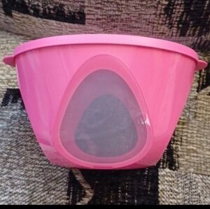 4/$60 New Pink & Clear Tupperware Bowl With Lid